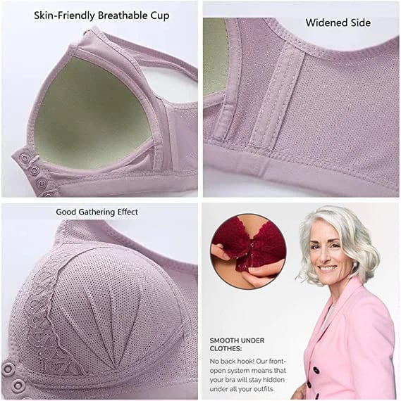🔥BUY 1 GET 2 FREE(Please add 3 pcs to cart)🔥2023 Front Button Breathable Skin-Friendly Cotton Bra