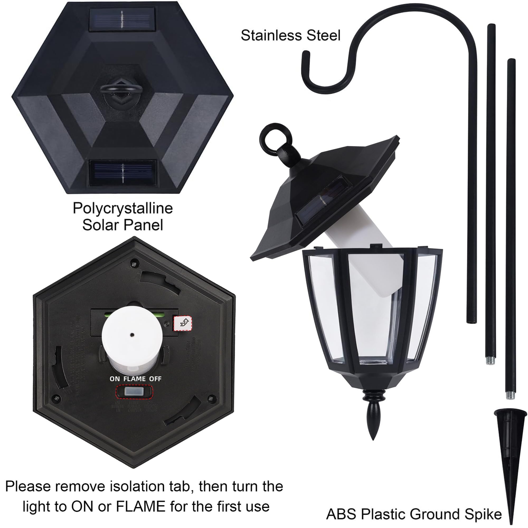 💥ON SALE💥Solar Flickering Flame LED Garden Lanterns Outdoor✨🔥