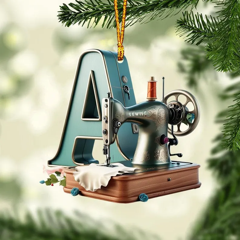 Beautiful Sewing Letter Ornament