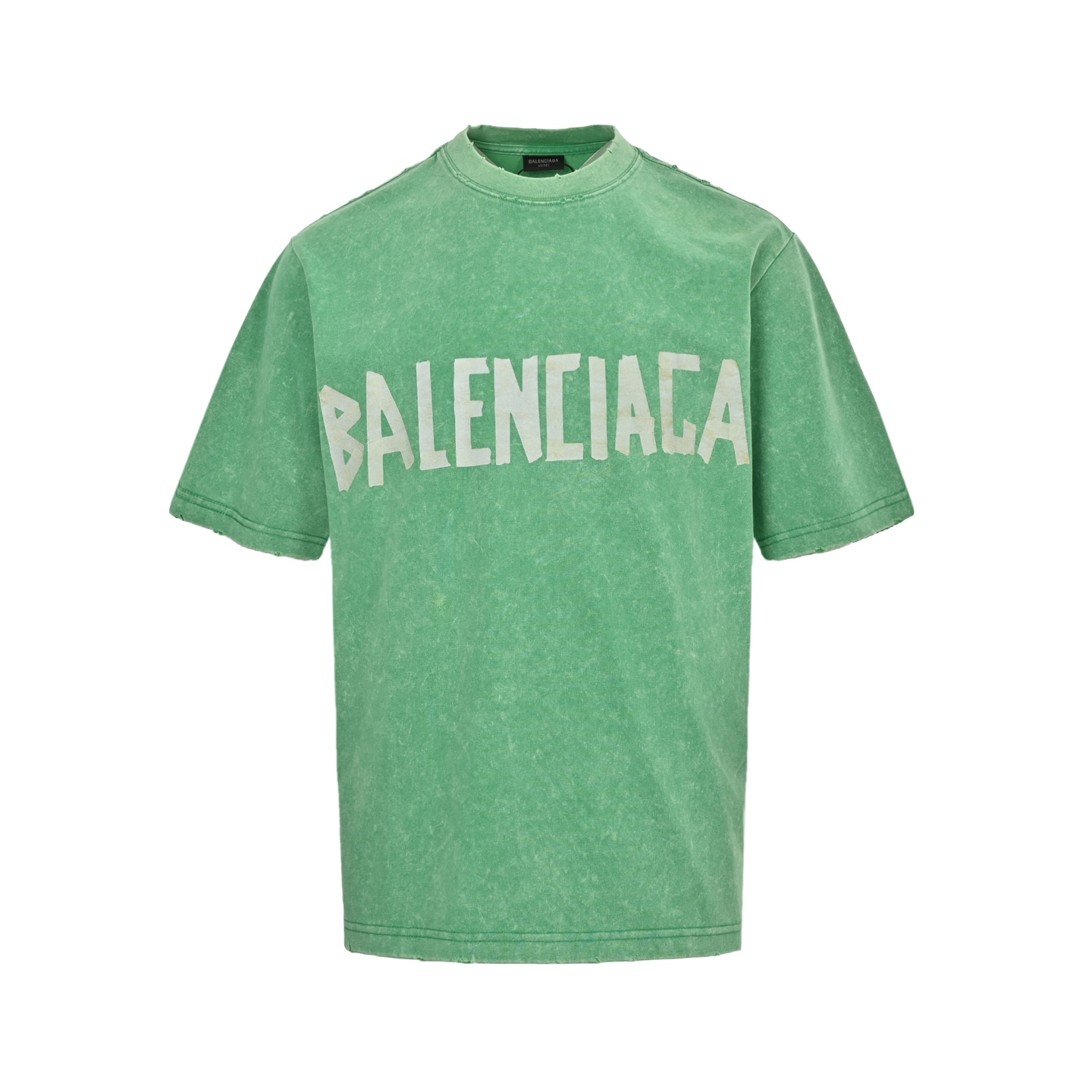 Balenciaga 25ss Masking Tape Washed Ripped Short Sleeve