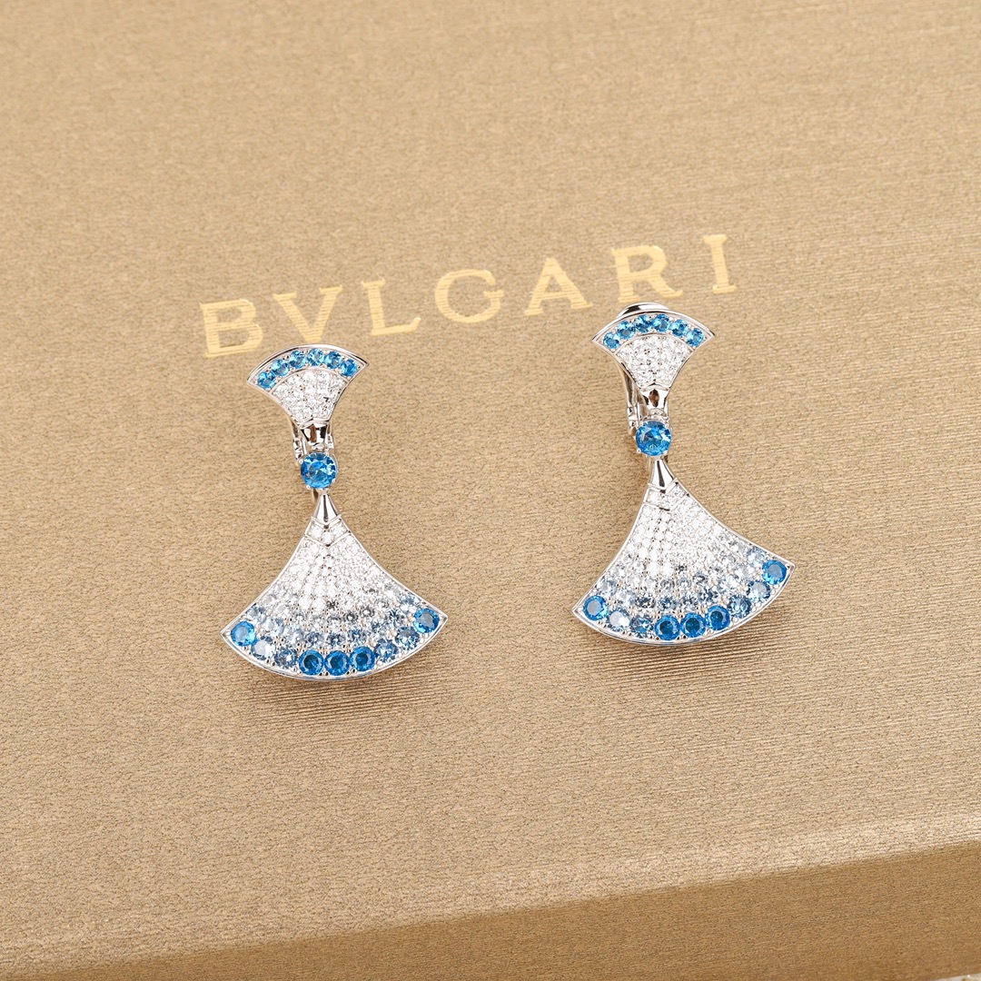 Bulgari fan-shaped diamond earrings