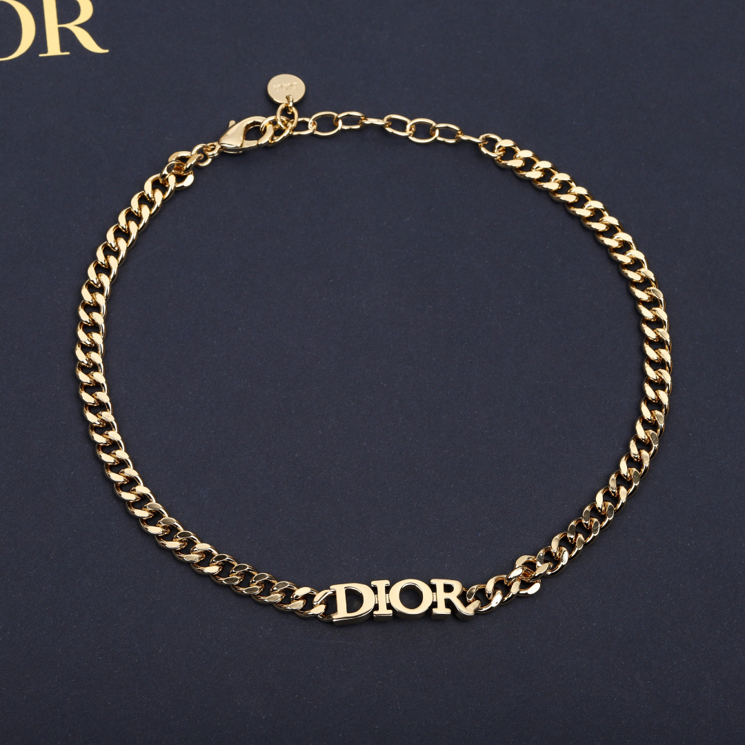 Dior chain letter necklace