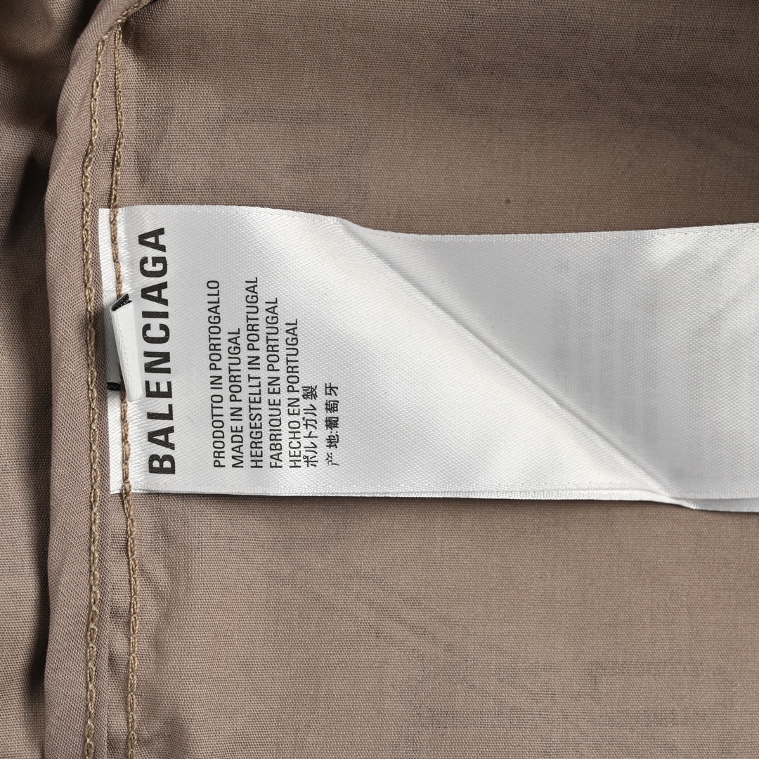 Balenciaga Khaki Full Print Lock Short Sleeve Shirt
