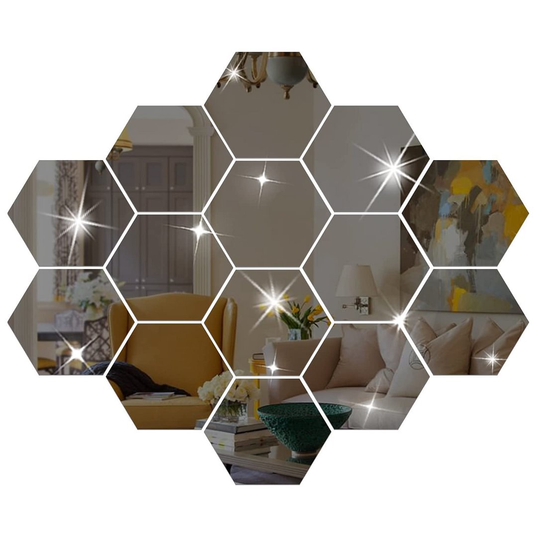 🔥Last Day Promotion-50% OFF🔥Hexagon Mirror Wall Stickers-(15cm)-1 Set(12 Pieces)-Buy 3 Sets Get 3 Sets FREE & FREE SHIPPING