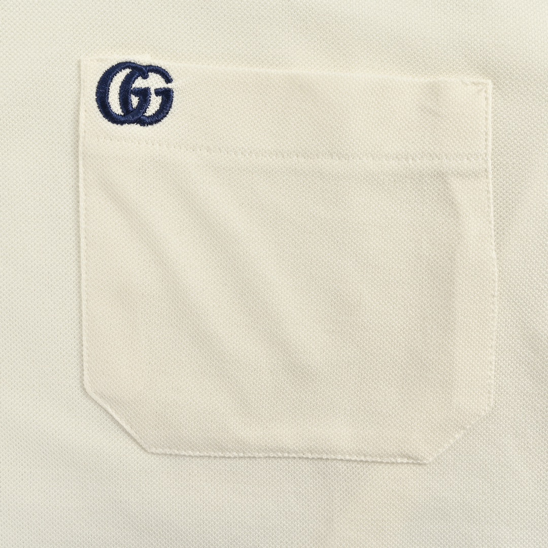 Gucci 24ss Pocket GG Embroidery Polo Short Sleeve