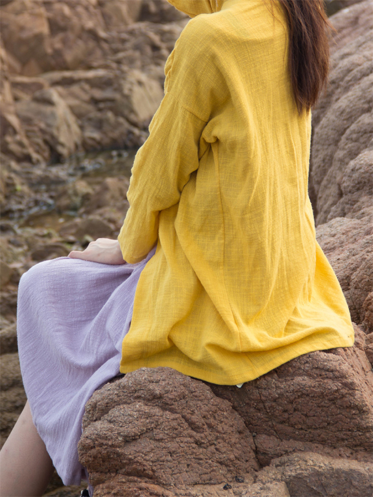 Basic Oversize Breathable Linen Cotton Cardigan
