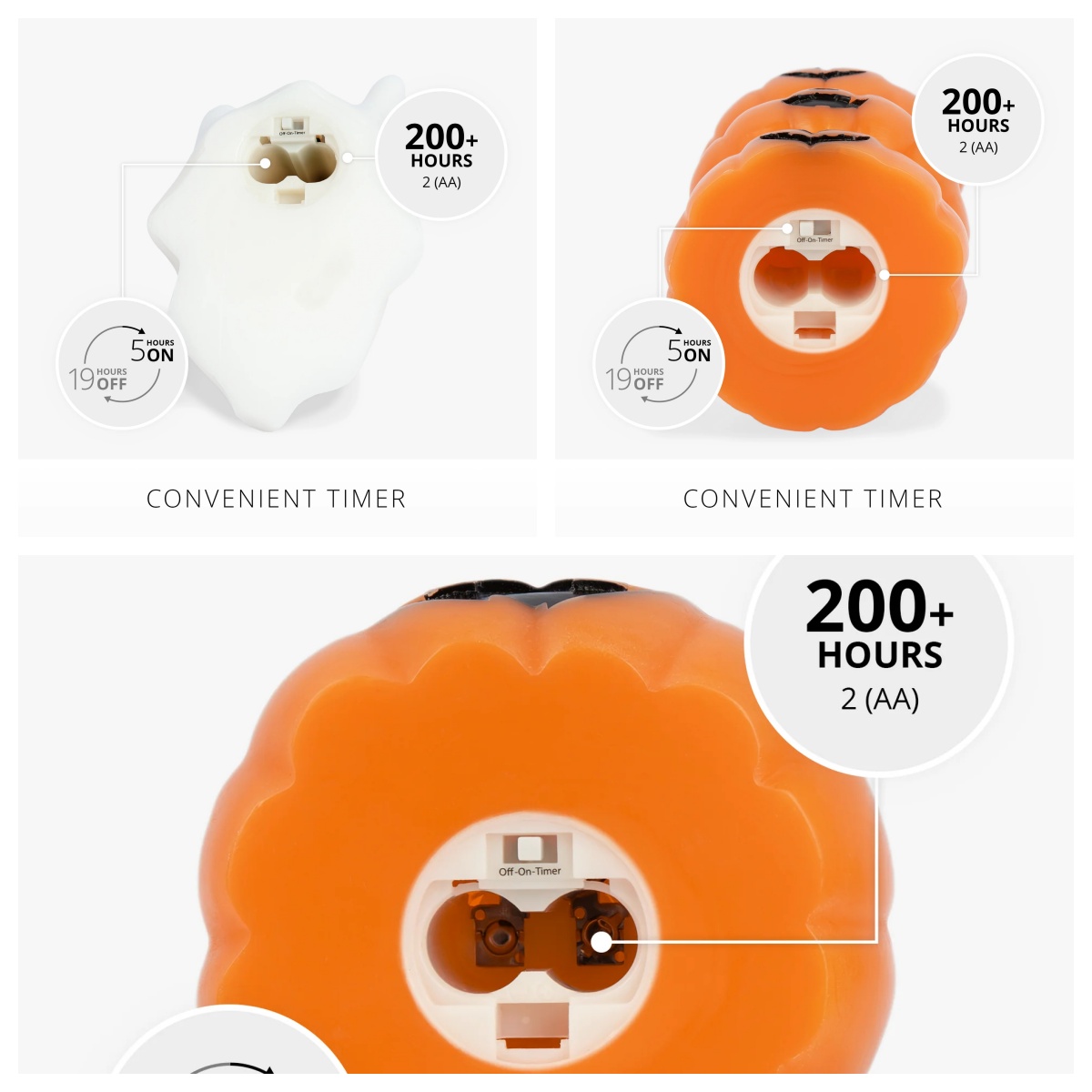 💥ON SALE💥-👻🎃 Swaying‑Flame Ghost & Pumpkin LED Candles, Safe,Zero Mess✨
