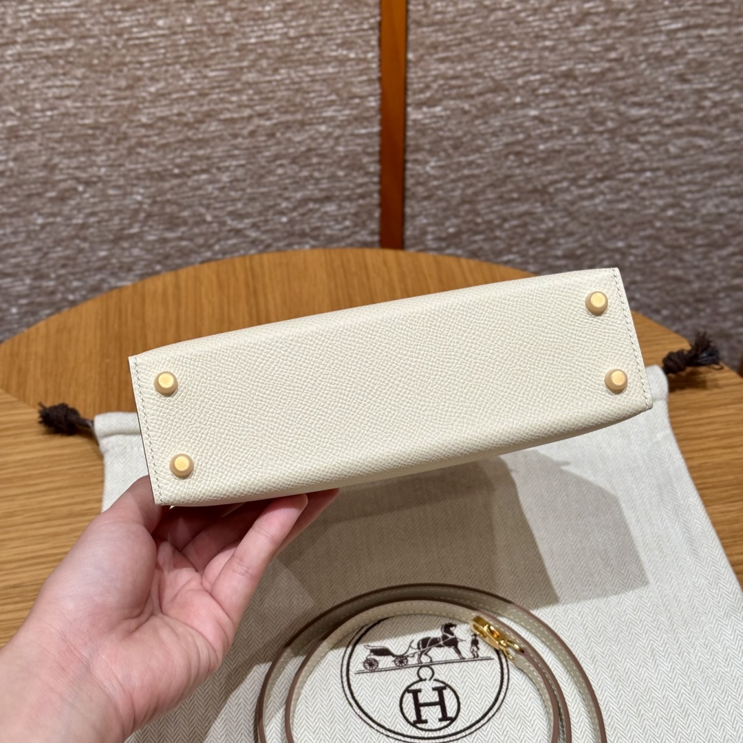 Hermes mini kelly 10Craie handbag (handmade to order)