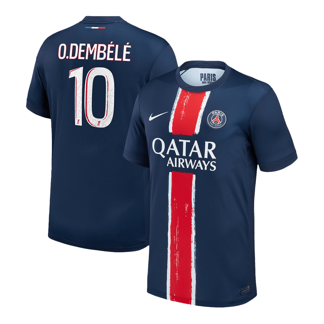 O.DEMBELE #10 PSG Home Football Jersey Custom Shirt 2024/25