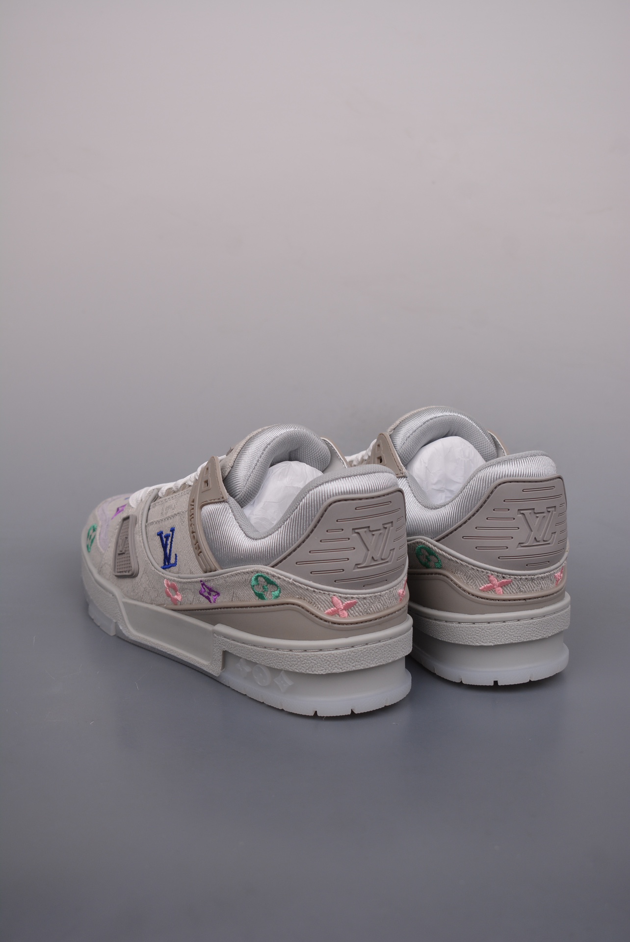 Louis Vuitton Trainer Sneaker Low Grey Multicolor Jacquard 1A7S54