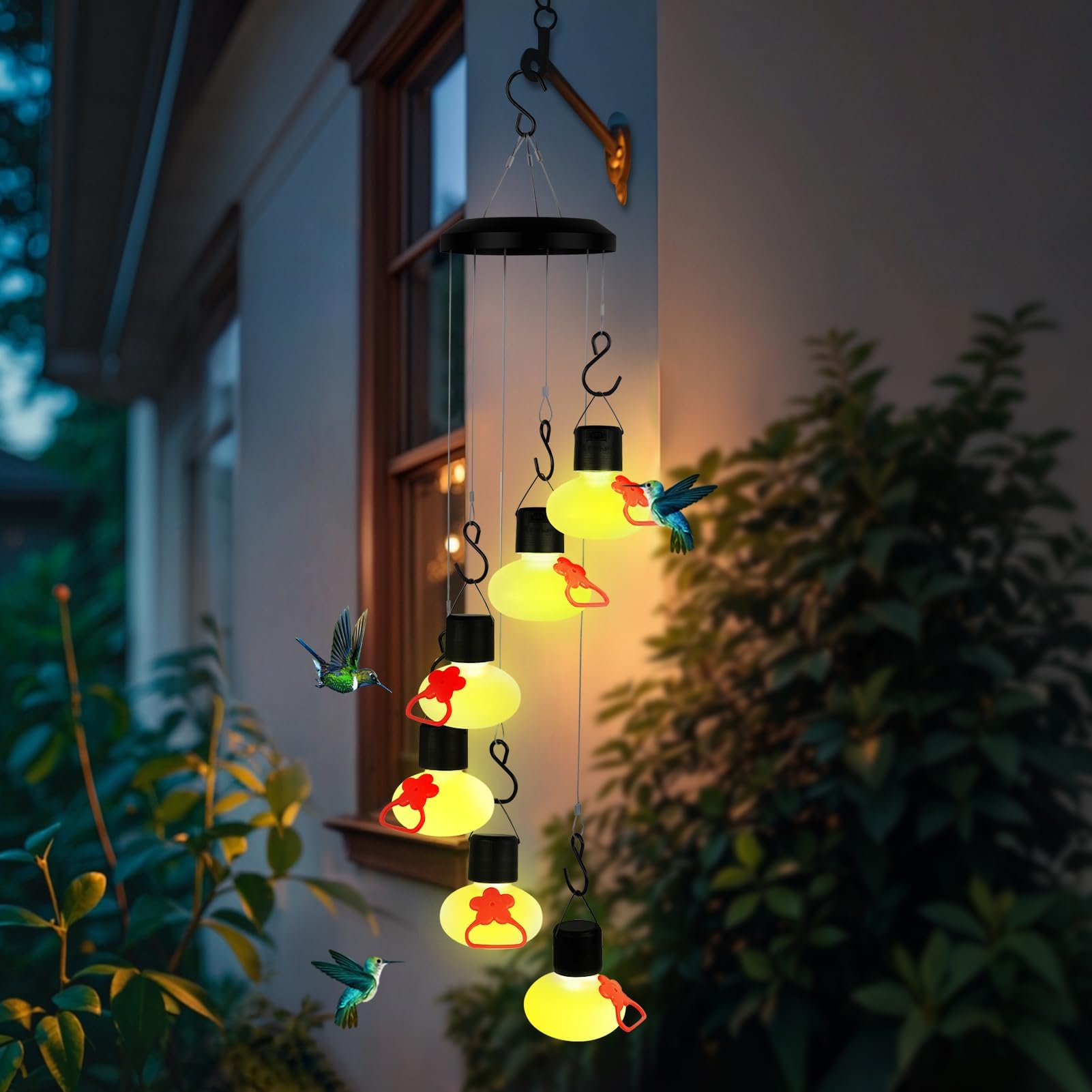 🔥Last Day 50% OFF🔥Unique Charming Wind Chimes Solar Lights Hummingbird Feeders