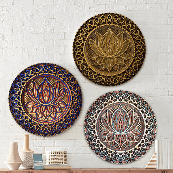 Lotus Flower Wooden Mandala-Art Wall【BUY 2 FREE SHIPPING】