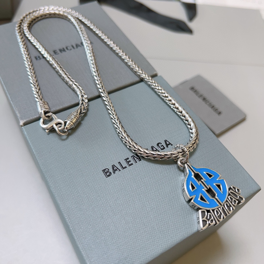 Balenciaga Blue BB Vintage Necklace