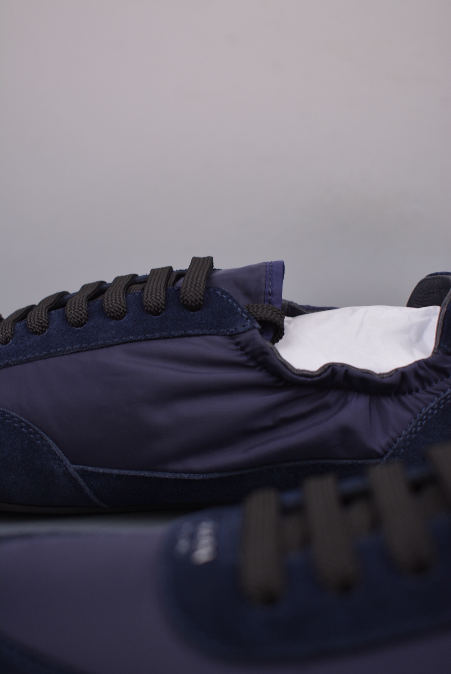 Prada Spring/Summer Show Thin-soled Dexter Shoes Navy Blue