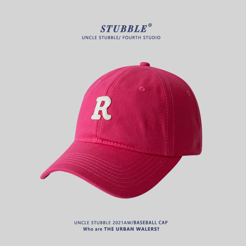 Unisex Korean soft-top baseball cap with lettering for all seasons men's cap in stock