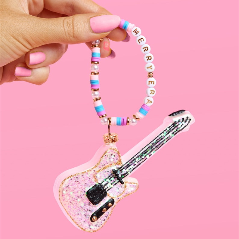 Merry Era Beaded Guitar Ornament