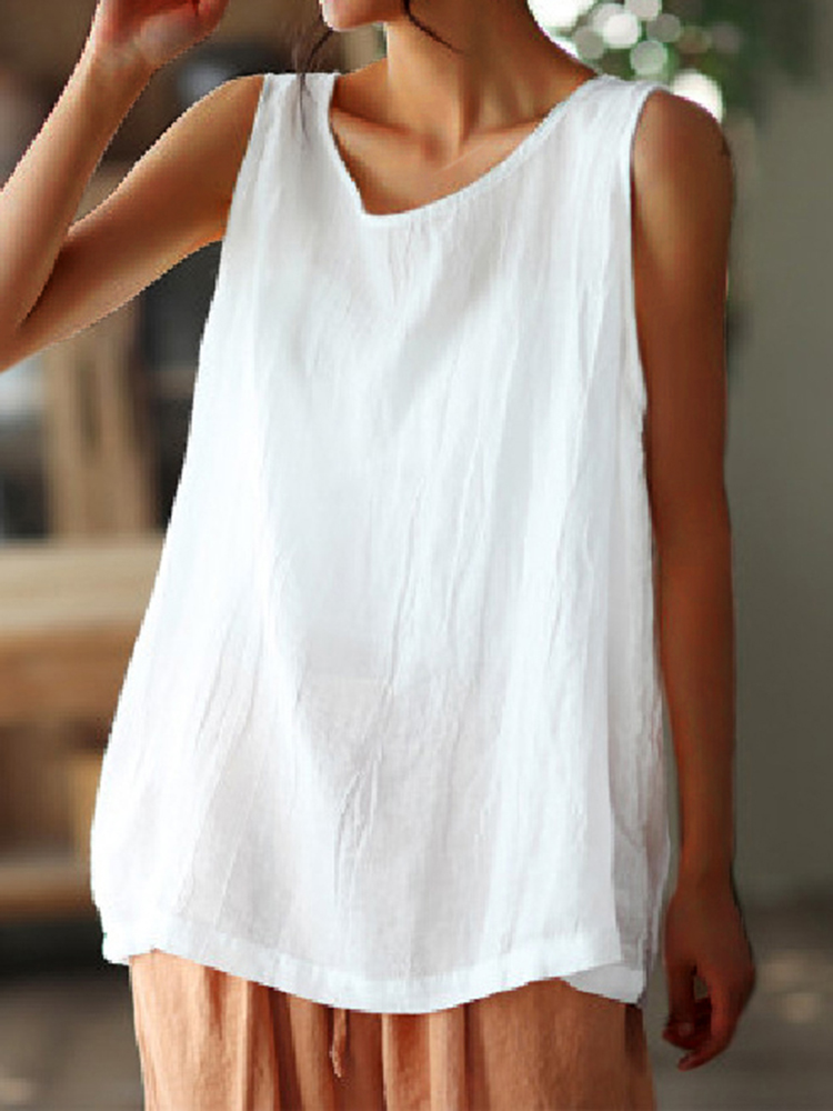 Solid Color Simple Sleeveless Tank Top