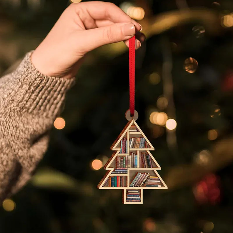 Book Lover Christmas Ornament