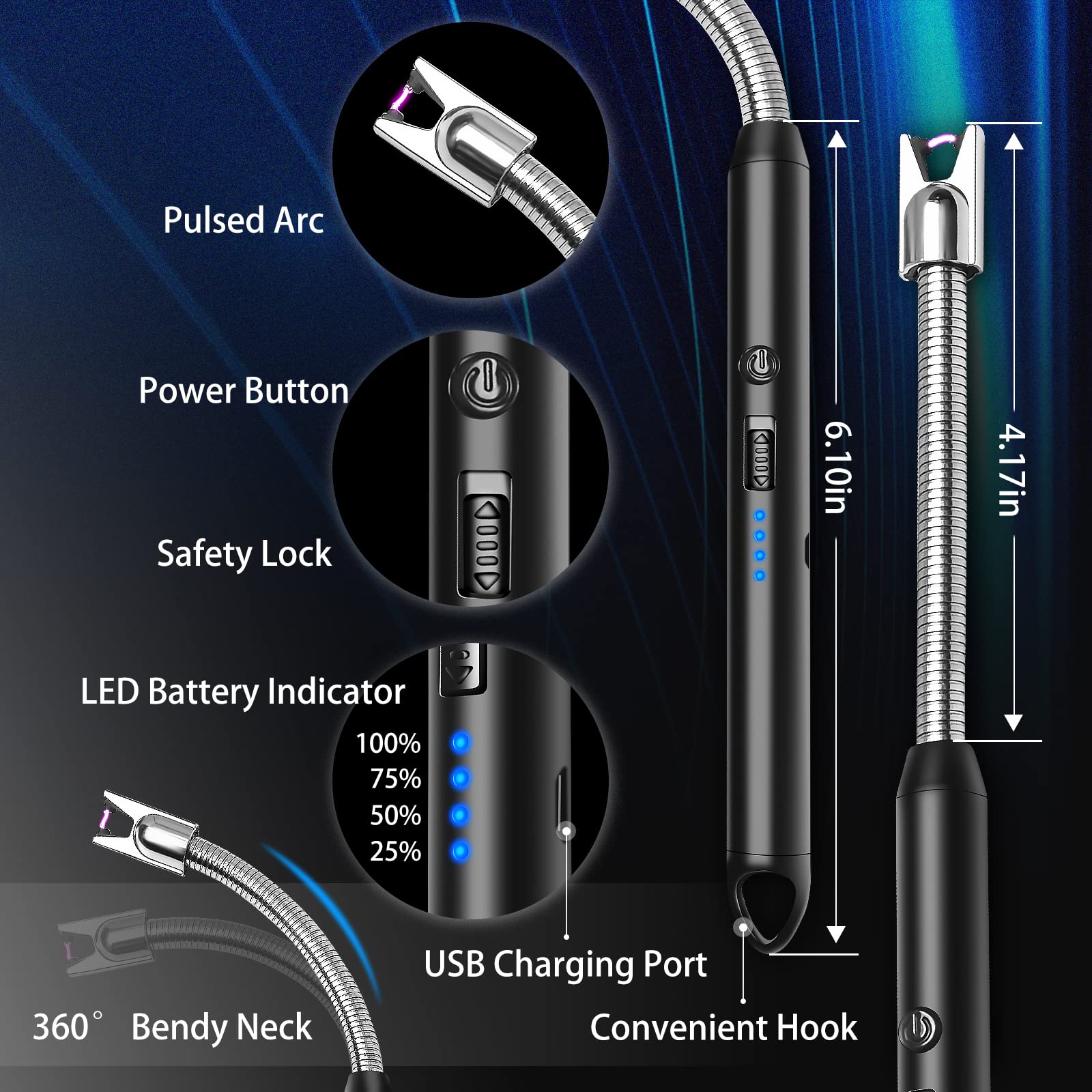 ❤️Mother's Day Sale 60% OFF❤️360° Rechargeable Electronic Lighter – Safe, Portable, and Eco-Friendly for Candles, Gas Stoves, and More!