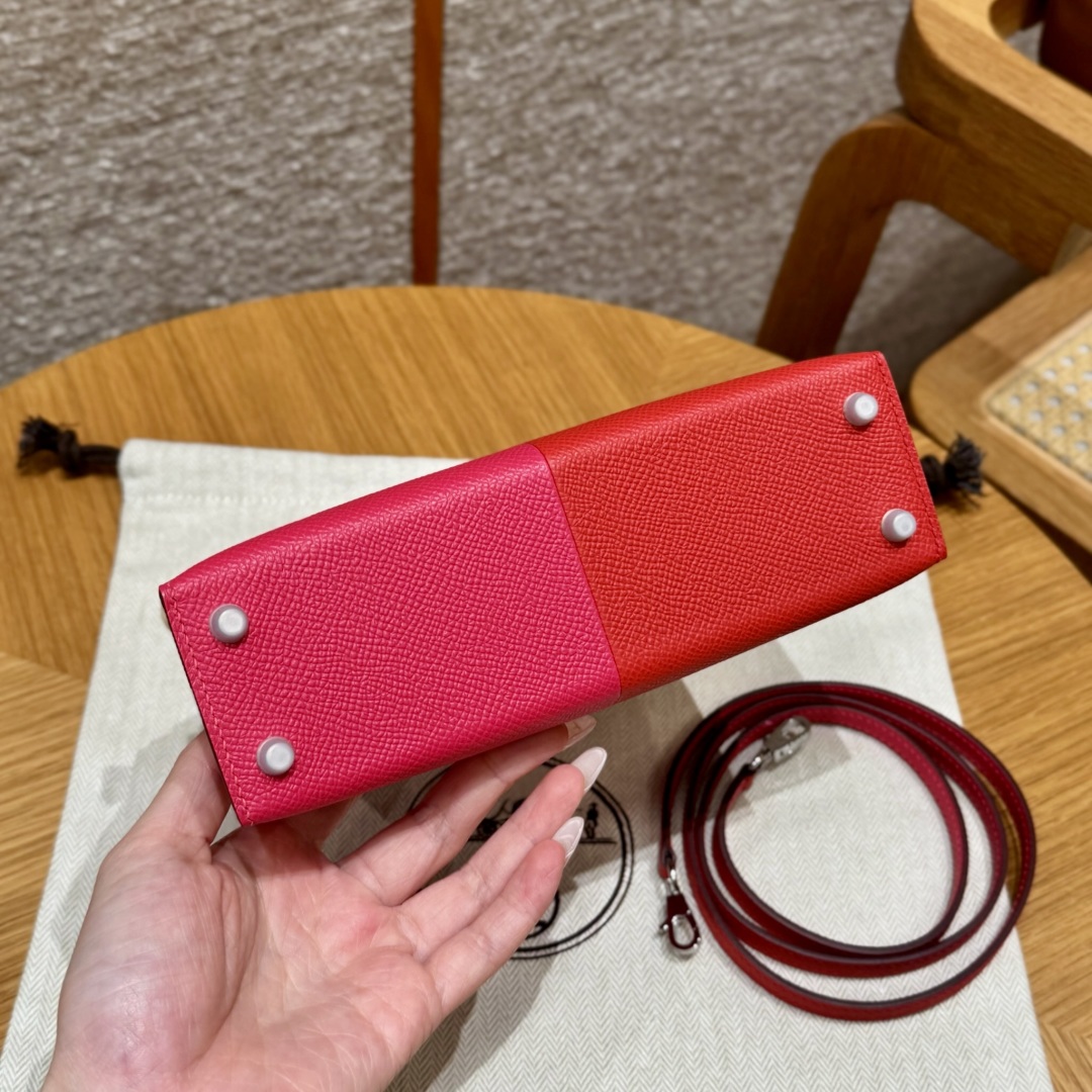 Hermes mini kelly l6Rose extremeS3Rouge CoeurB3Blue Zanzibar (handmade custom)
