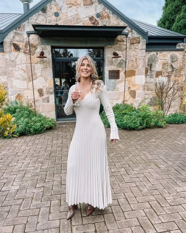 😍Hot Promotion 49% OFF🔥2024 Fall New Sleeved Knit Midi Dress