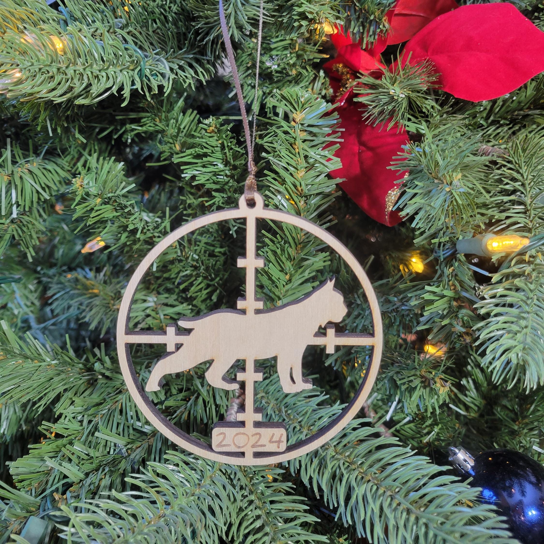 Wooden Hunting Christmas 2024 Tree Ornament