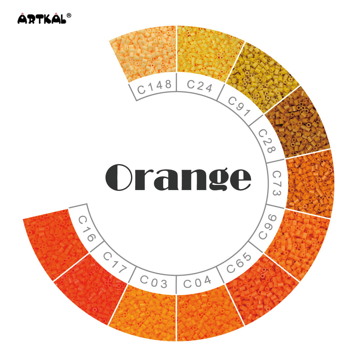 Orange-Mini Beads C 2000 beads Single Pack