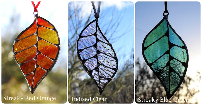 Stained Glass Leaf Sun Catcher – Nature’s Color, Captured in Glass