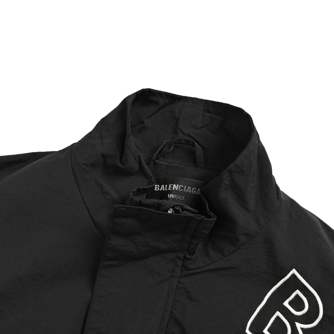 Balenciaga 24Fw hollow letter embroidered windbreaker jacket