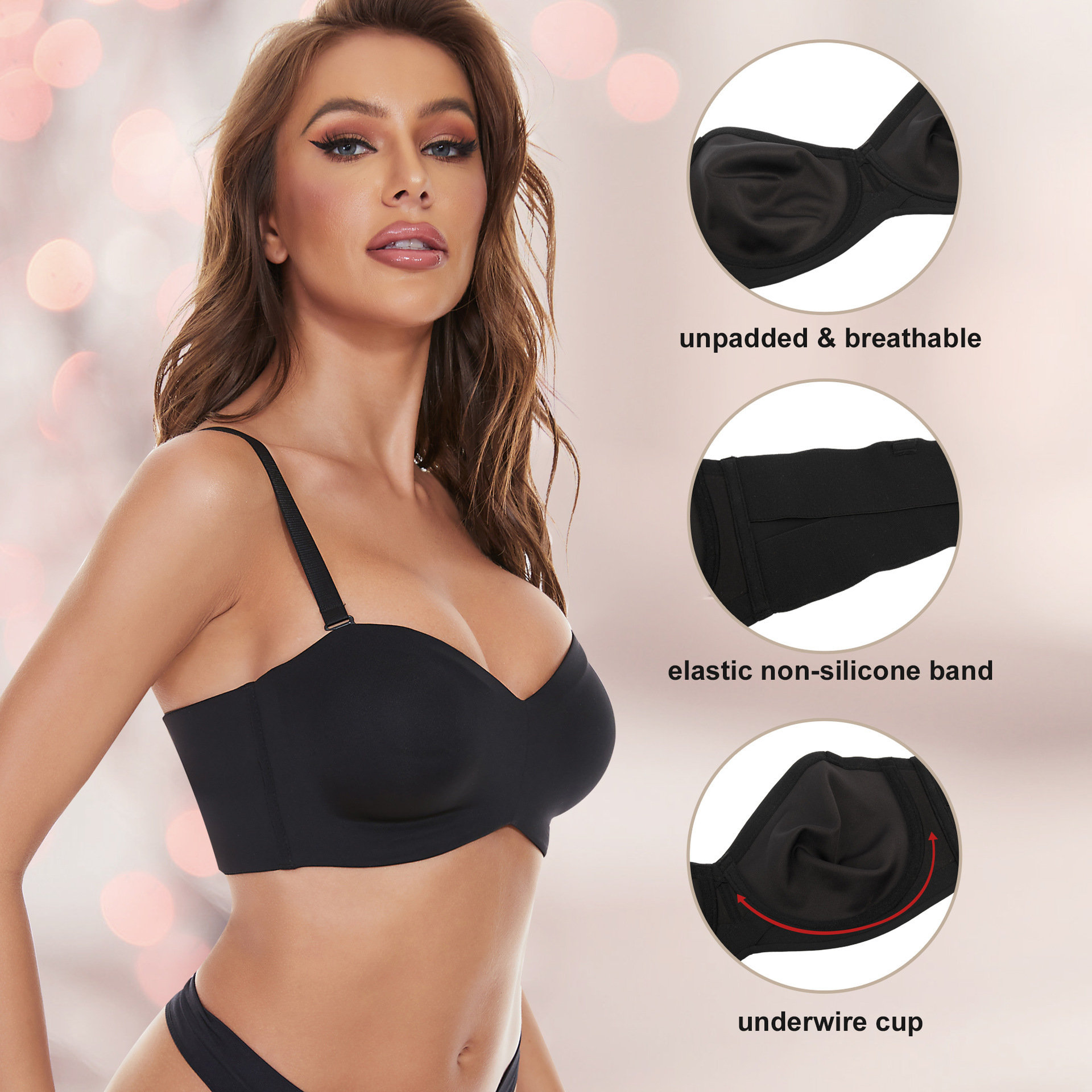 💥Last Day Promotion-[SAVE 50% OFF]--Full Support Non-Slip Convertible Bandeau Bra--BUY 2 GET 10% OFF & FREE SHIPPING