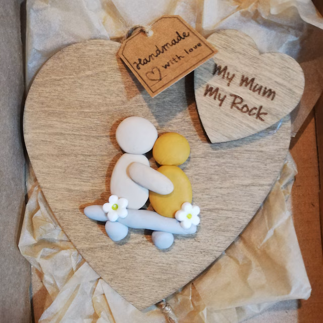My Mum My Rock, handmade wooden hanging decorations