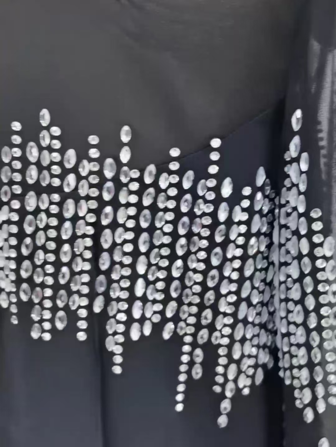 V-Neck Rhinestone Elegant Dress