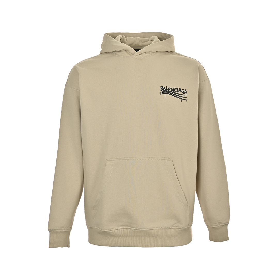 Balenciaga 24Fw graffiti logo print hooded sweatshirt