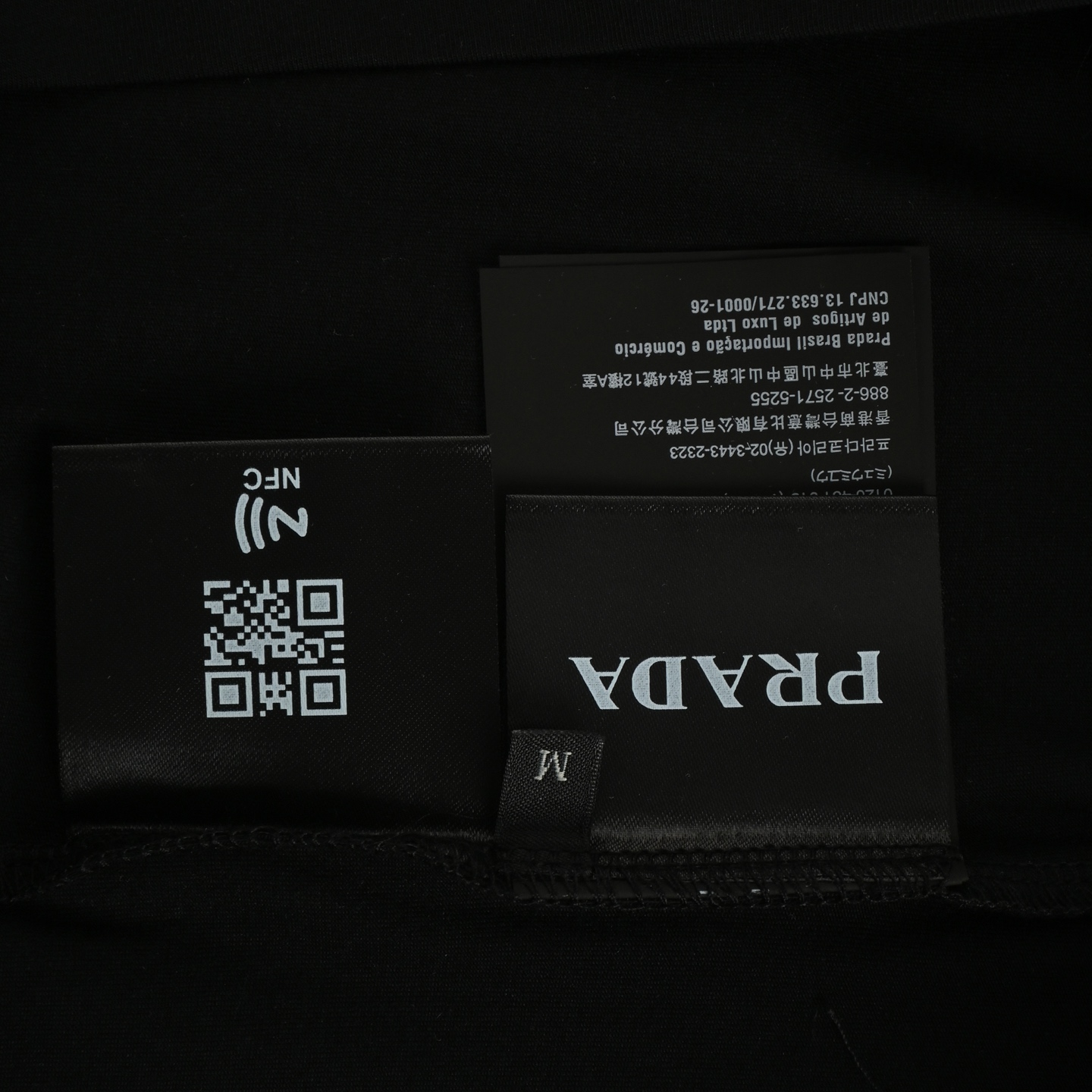 Prada Sleeve triangle logo pocket nylon patchwork short sleeves