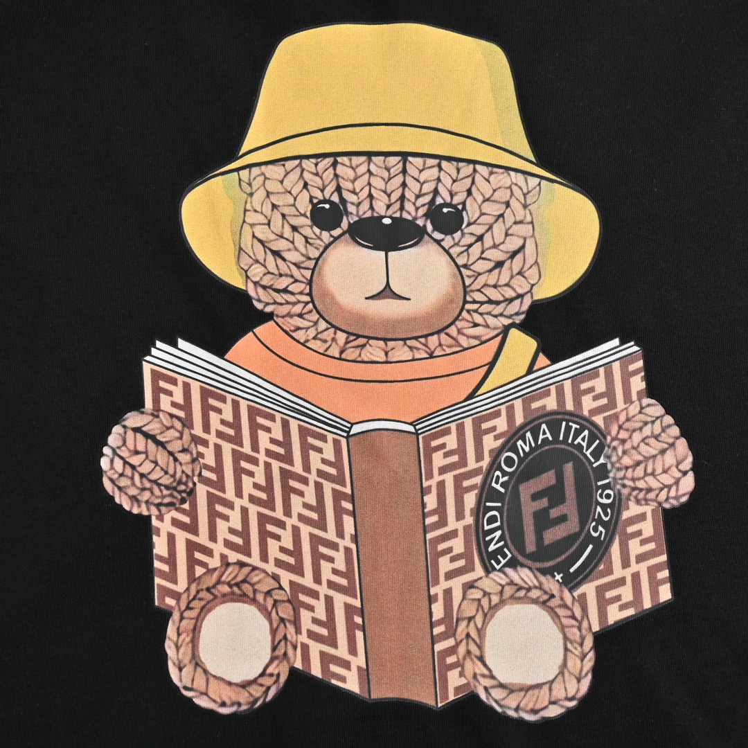Fendi 23ss wool bear print short sleeves