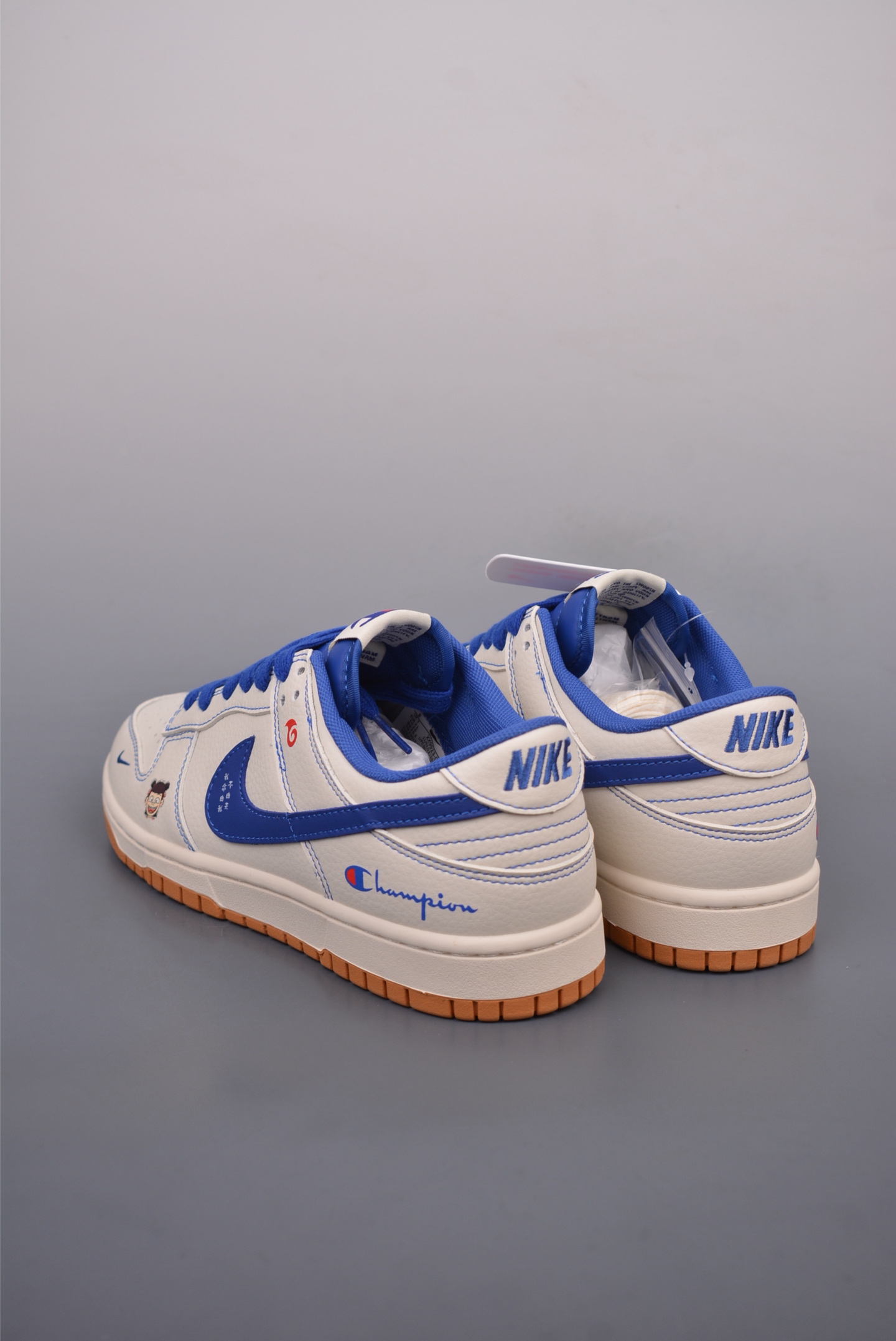 Champion x Nike SB Dunk Low Nezha joint sports shoes Beige Blue XX9923-023