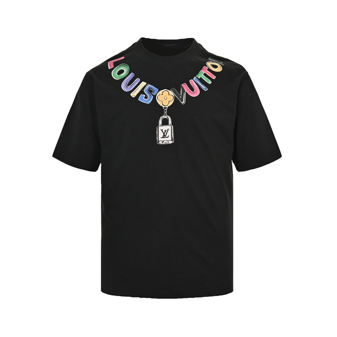 Louis Vuitton 24ss colorful necklace pendant short sleeve