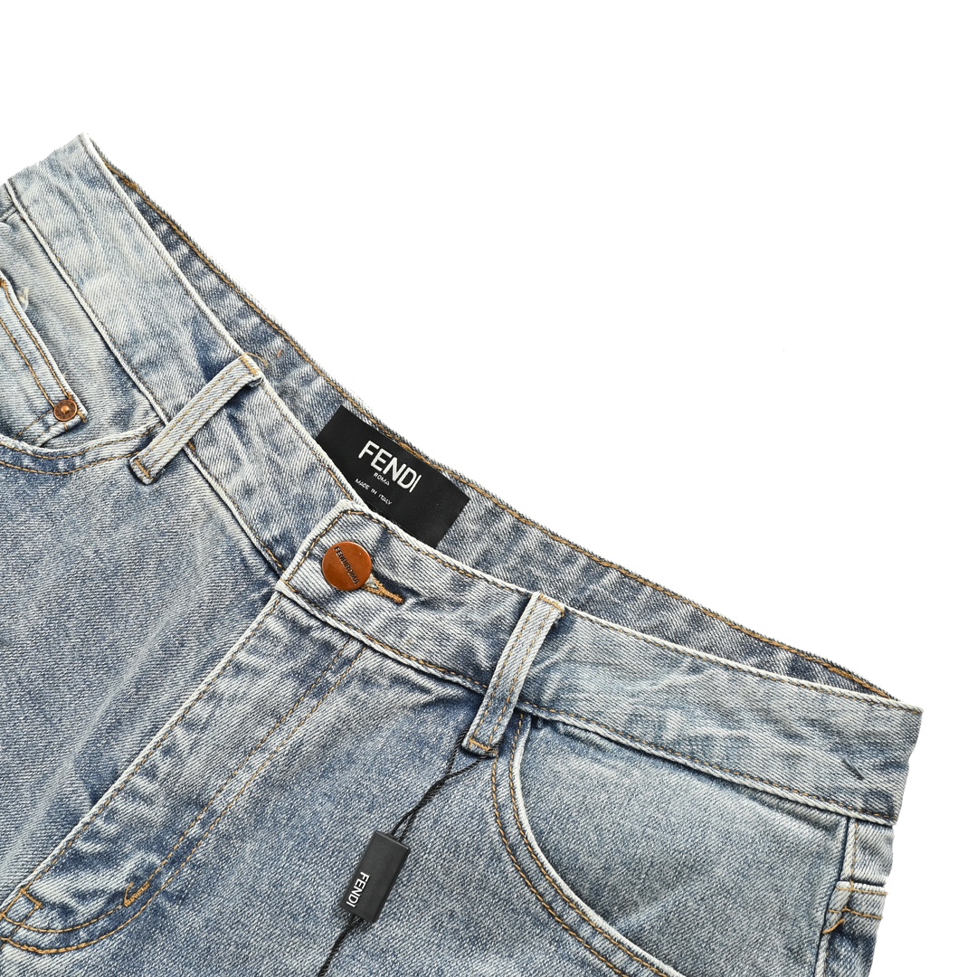 Fendi 23Fw monster eyes embroidered jeans