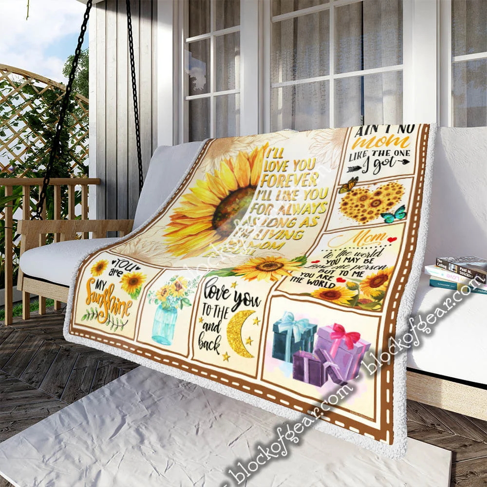 Mom. I Will Love You Forever. Sunflower Sofa Throw Blanket