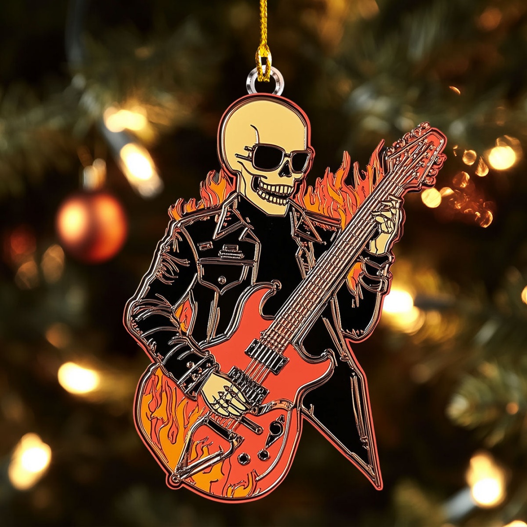 🤟🏼Rockin' Santa Christmas Ornaments
