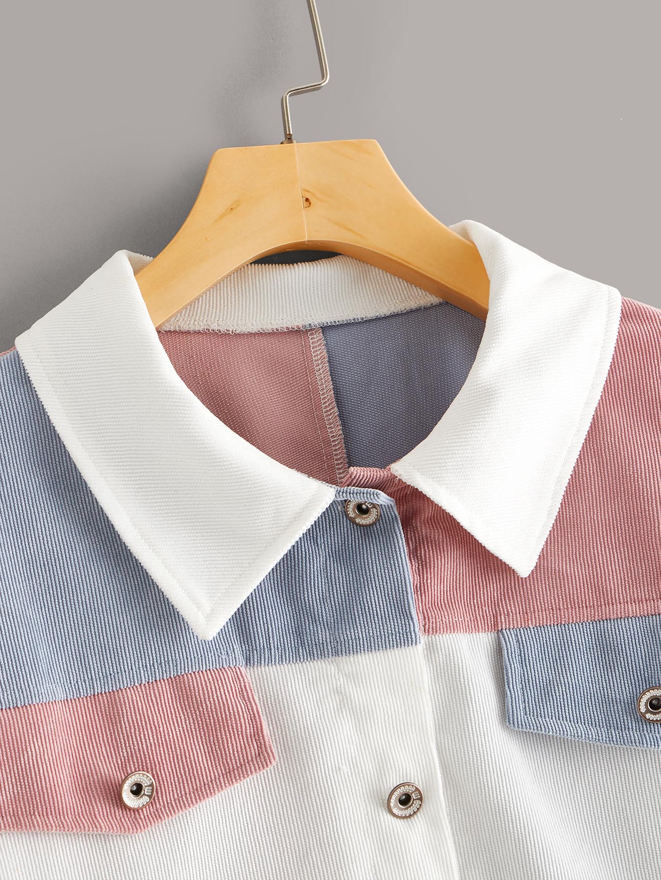 Corduroy Cut And Sew Slant Pocket Jacket