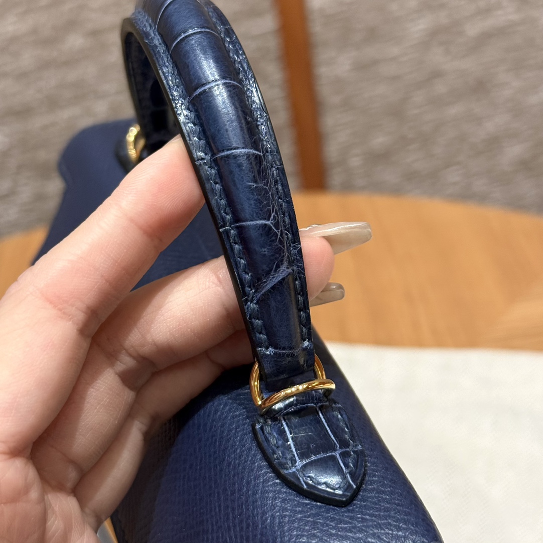 Hermès mini Kelly R2Blue agate handbag (handmade to order)
