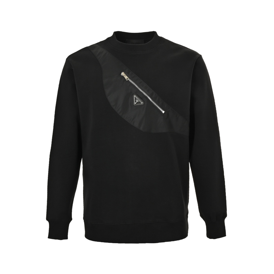 Prada 24Fw Triangle Logo Chest Pack Backpack Crew Neck Sweatshirt