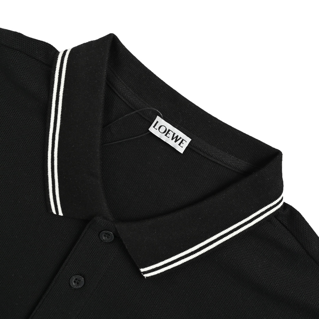 Loewe 24ss cartoon panda embroidered Polo short sleeve