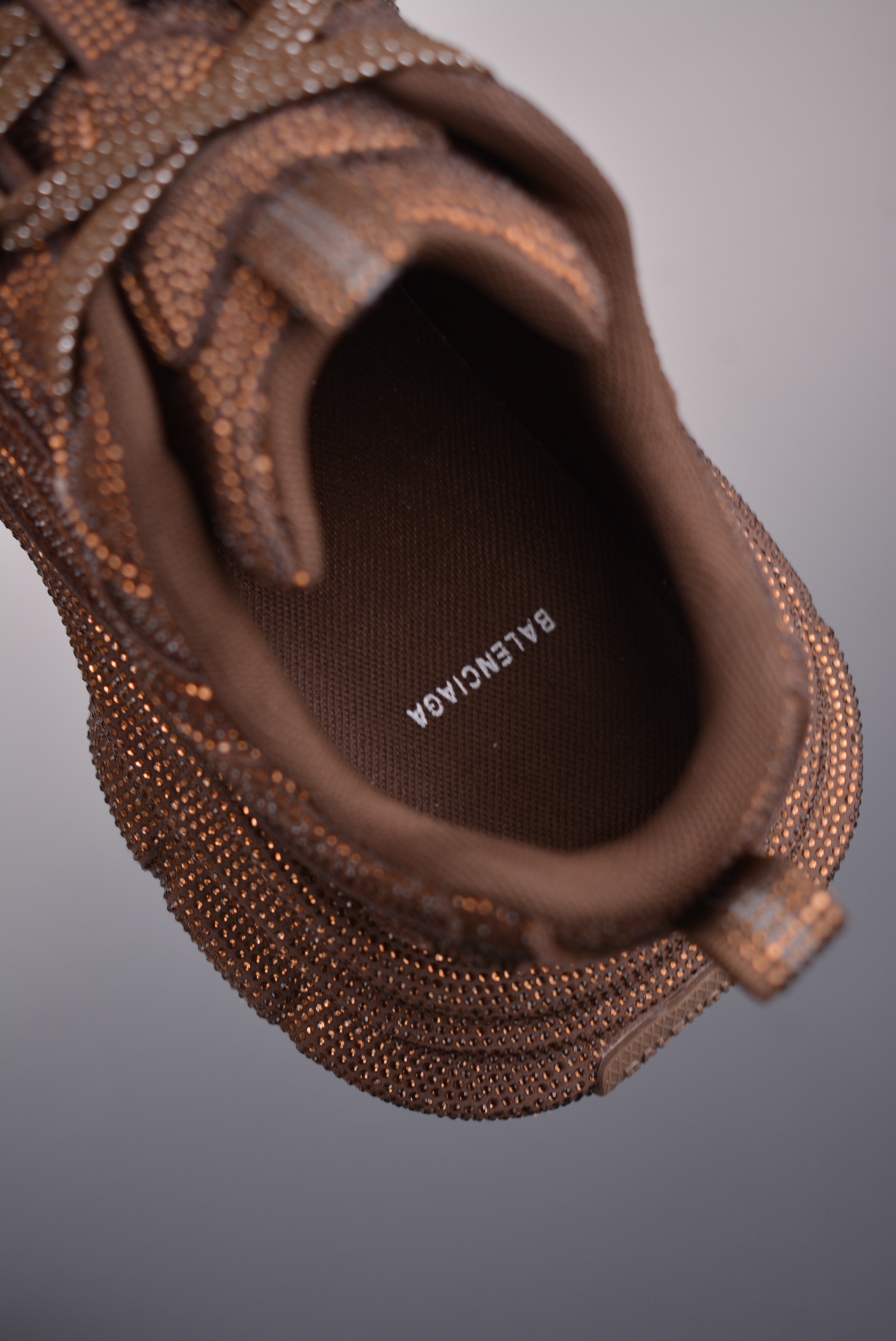 BALENCIAGA 3XL Sneakers Brown with Diamonds