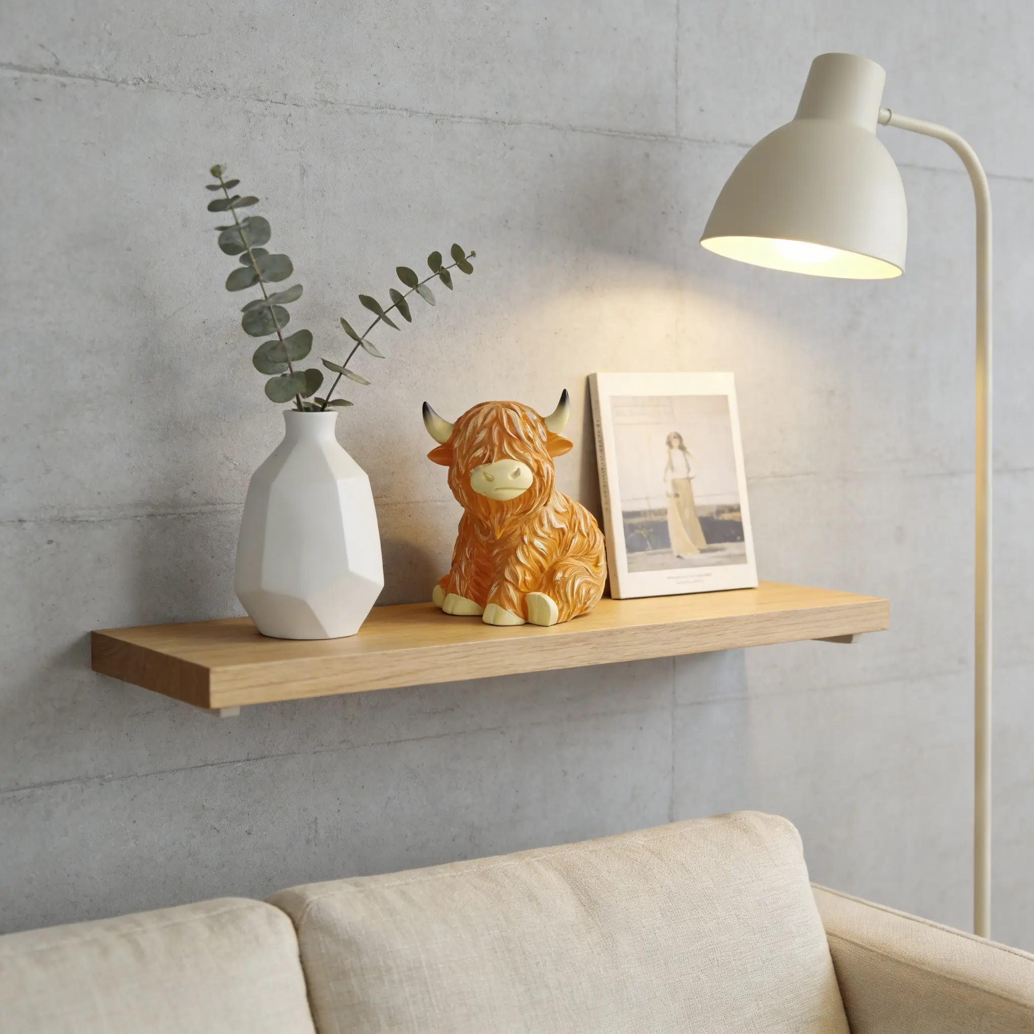 Highland Cow Decorative Lamp, Resin Table Lamp, Rustic Western Farmhouse Style Decor, Unique Home Lighting for Country-Themed Interiors