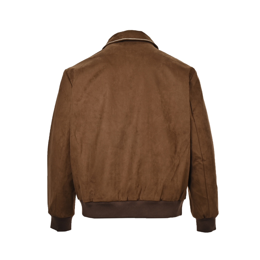 Louis Vuitton 24Fw embroidered stitching suede bomber jacket