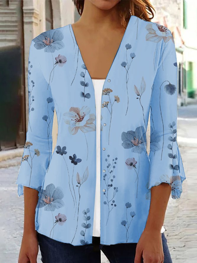 Women's Casual Fashion Printed Sleeve T-shirt