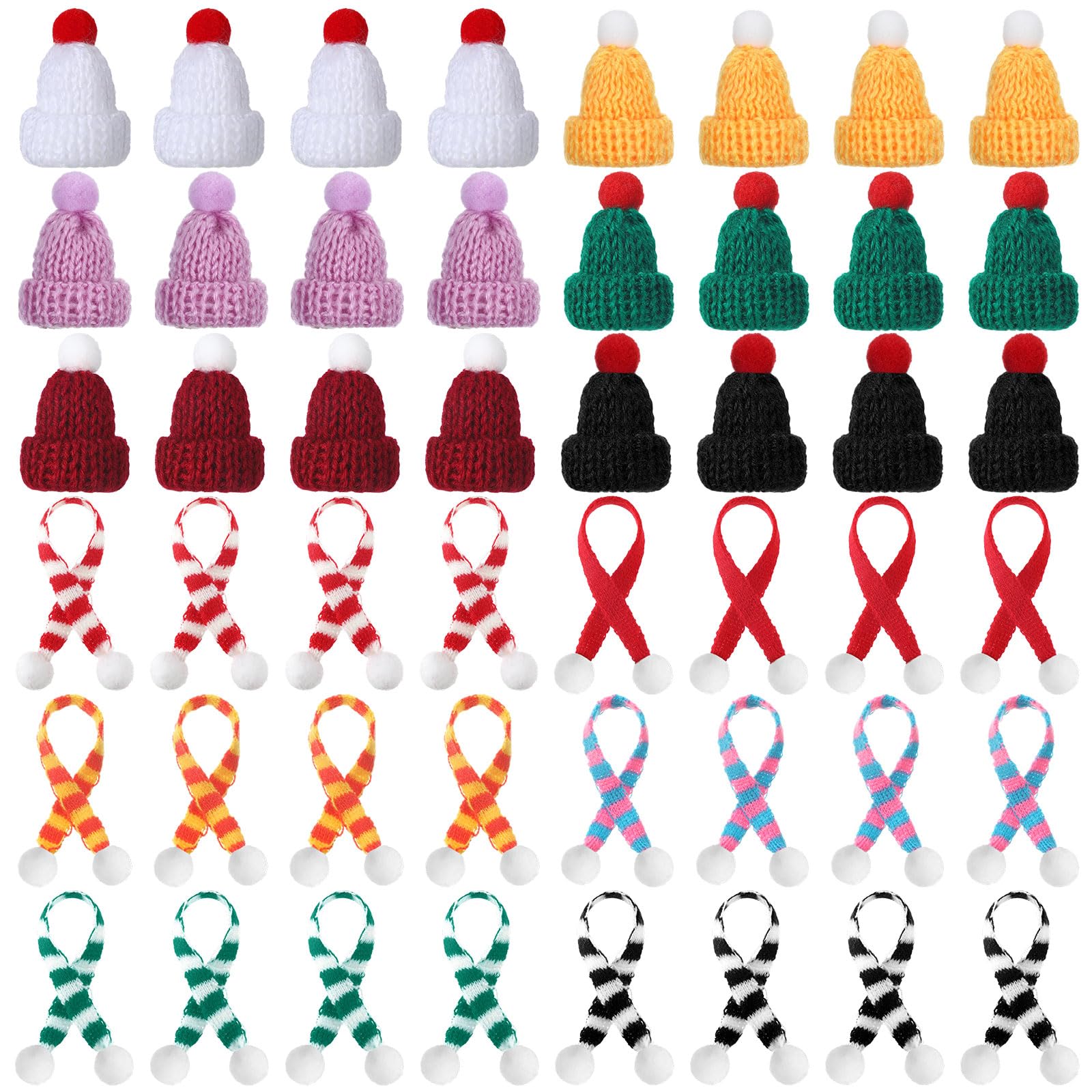 🔥Last Day 50% OFF🔥24/48/72/96 Pcs Mini Christmas Hats and Mini Scarf Set