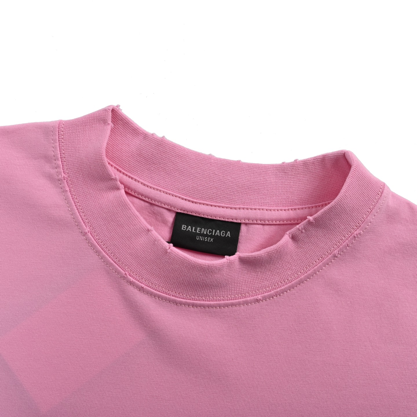 Balenciaga pink foam letter printing logo made of old short sleeves